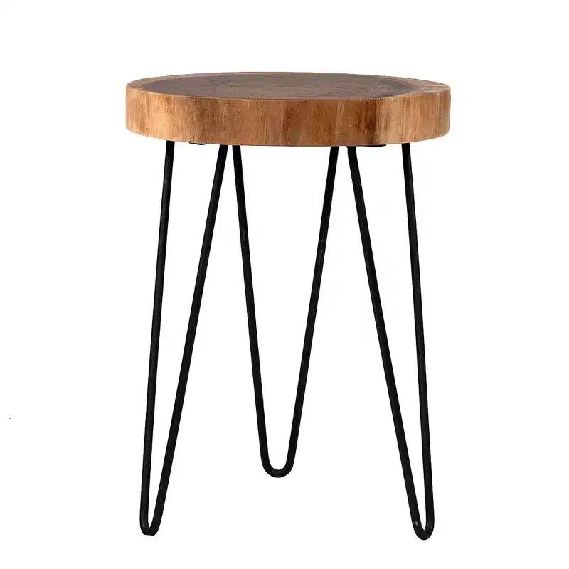 Table d'appoint libre East at Main Natura avec base en fer Marron/Noir