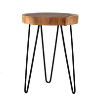 Table d'appoint libre East at Main Natura avec base en fer Marron/Noir