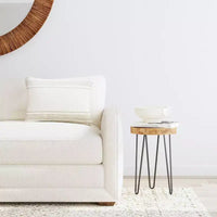 Table d'appoint libre East at Main Natura avec base en fer Marron/Noir