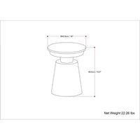 Table d'appoint Arna WyndenHall noire/dorée : Plateau en marbre contemporain, résistante aux rayures, hauteur 49,5 cm
