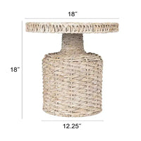 Table d'appoint tissée à la main Storied Home Blanche délavée