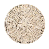 Table d'appoint tissée à la main Storied Home Blanche délavée