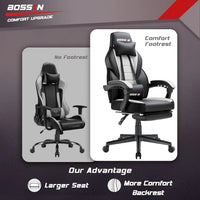 BOSSIN Chaise de gaming style racing, chaise de gamer grande et haute 300 lb à dossier haut chaise informatique