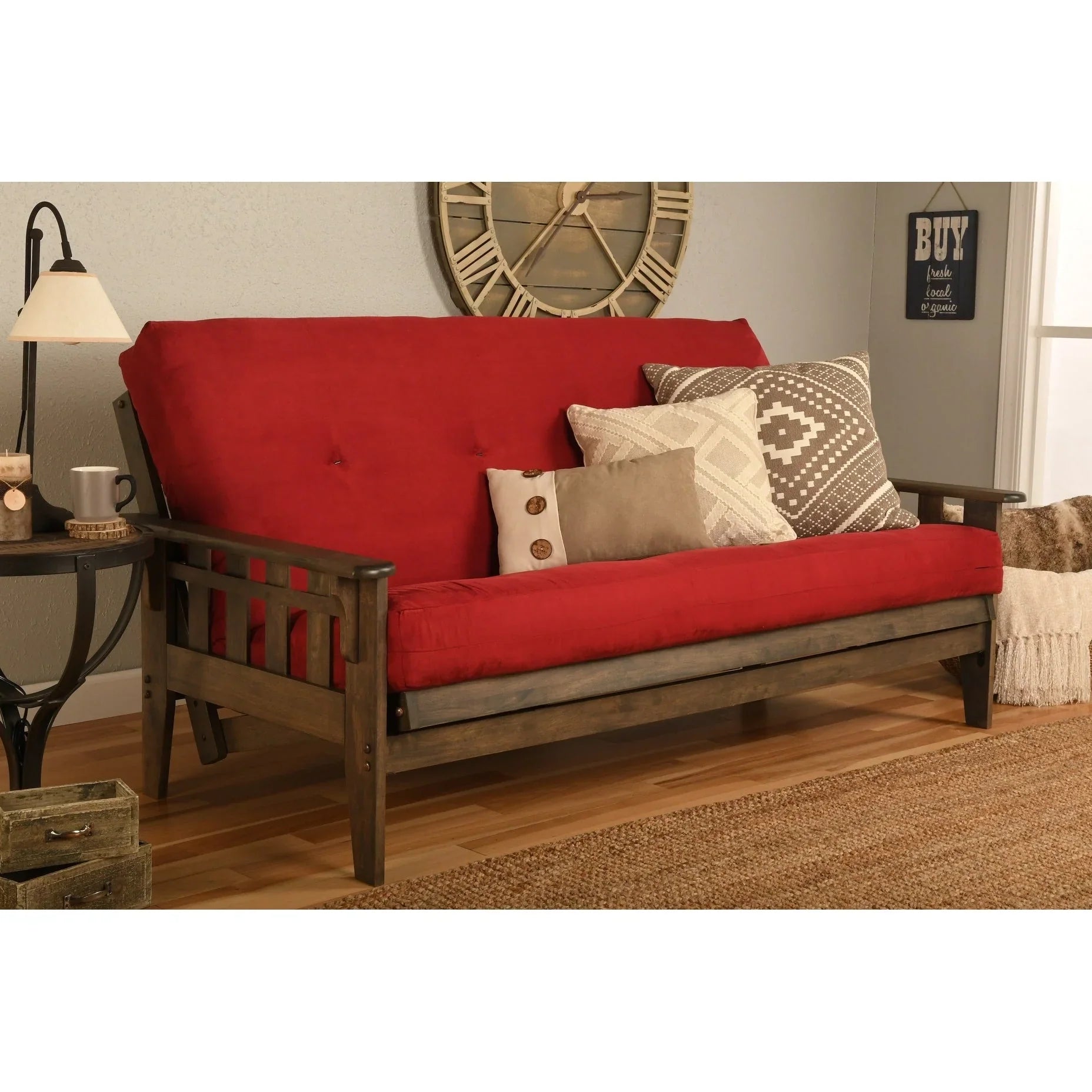 Somette Tucson Ensemble futon taille Full rustique noyer avec matelas
