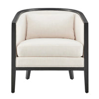 Fauteuil d'appoint en lin et rotin Tillman