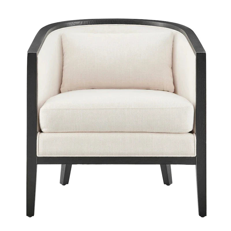 Fauteuil d'appoint en lin et rotin Tillman