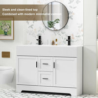 Wavy Line Ensemble meuble-lavabo de salle de bain 30/36/48 avec vasque & robinet