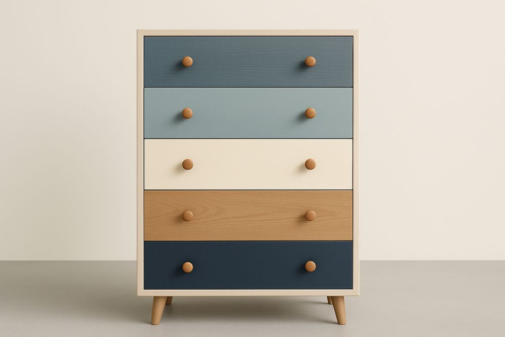 Armoire - Bleu Marine/Bleu Ciel/Blanc/Chne