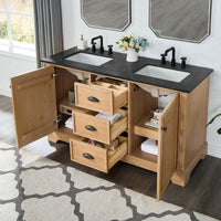 Hervas Meuble-lavabo avec dessus en marbre naturel sans miroir