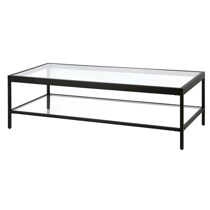 Table basse Alexis en métal et verre