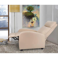 Fauteuil inclinable à dossier basculant en similicuir, marron / noir / gris / kaki / rouge / beige, simple