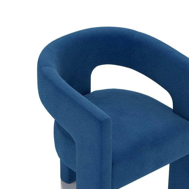 SEYNAR Chaise de salle à manger moderne glam en velours rembourrée, chaise d'appoint à dossier ouvert, lot de 6