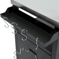 Ilot de cuisine extérieur avec plateau en acier inoxydable, table de chariot de barbecue en métal avec armoire de rangement - S.O.