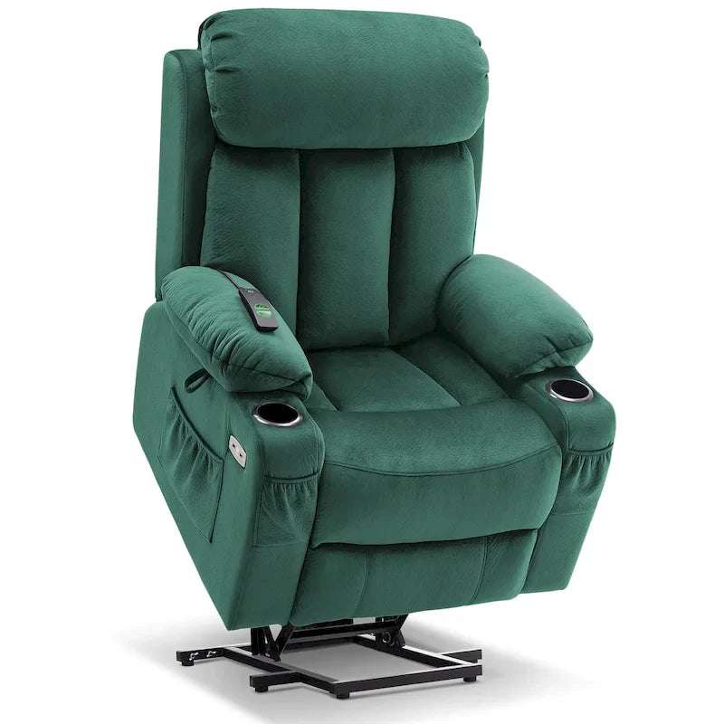 Fauteuil inclinable releveur électrique grand format MCombo avec repose-pieds extensible pour personnes âgées de grande taille, télécommande manuelle, porte-gobelets, tissu 7426