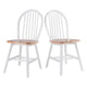 Ensemble de 2 chaises Windsor, naturel et blanc