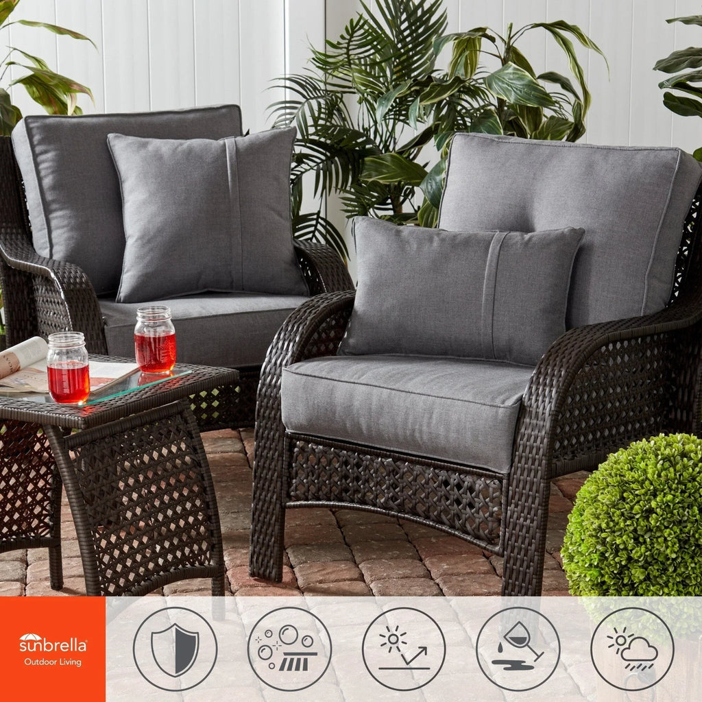 Sunbrella Ensemble de coussins d'extérieur à assise profonde premium 2 pièces
