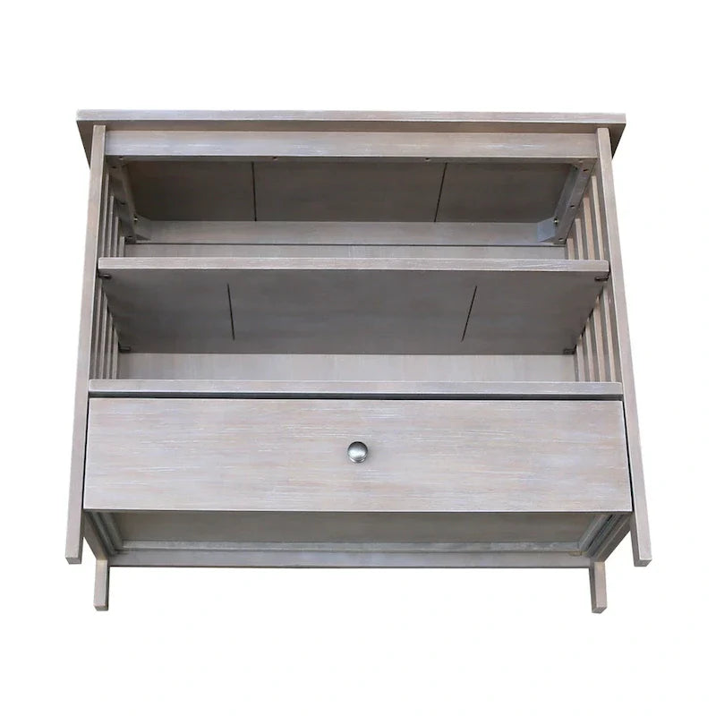 Meuble TV d'angle en bois massif de style Mission