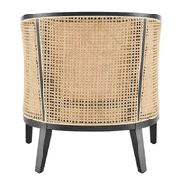 Fauteuil d'appoint en lin et rotin Tillman