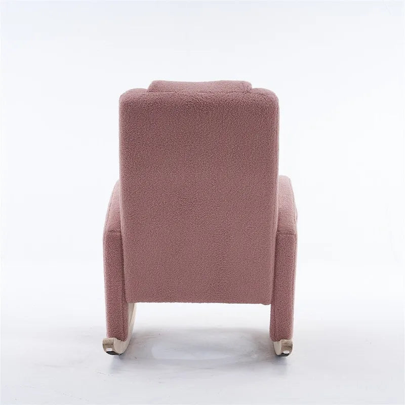 Fauteuil à Bascule d'Allaitement Ergonomique en Tissu avec Repose-Pieds Réglable