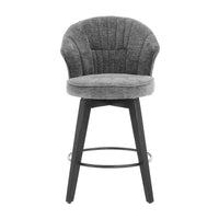 Lot de 2 tabourets de bar pivotants, chaises de salle à manger rembourrées avec large dossier, chaises de hauteur comptoir avec pieds en métal