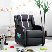 Fauteuil Inclinable Enfant Gymax Ergonomique en Cuir avec Repose-Pieds