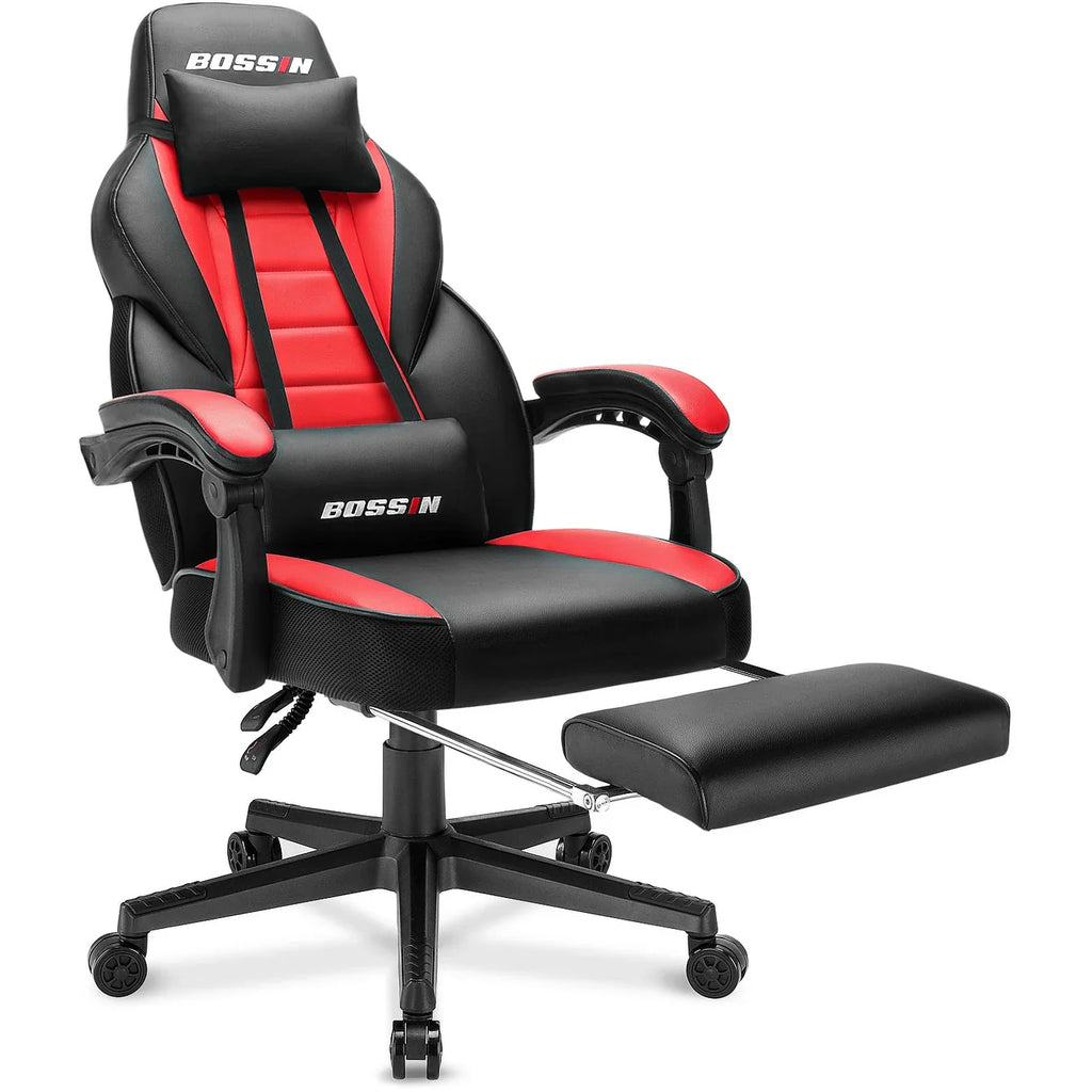 BOSSIN Chaise de gaming style racing, chaise de gamer grande et haute 300 lb à dossier haut chaise informatique
