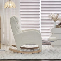 Fauteuil à Bascule d'Allaitement Ergonomique en Tissu avec Repose-Pieds Réglable