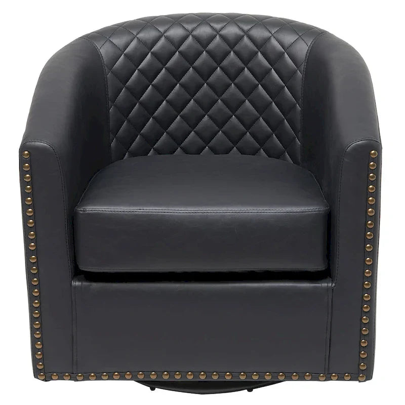 Fauteuil à barillet pivotant en cuir PU touffeté KINWELL 29