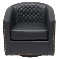 Fauteuil à barillet pivotant en cuir PU touffeté KINWELL 29