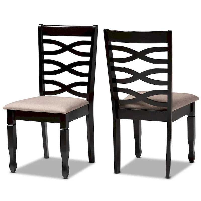 Lot de 2 chaises de salle à manger en bois Lanier (style moderne et contemporain)