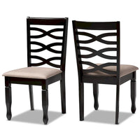 Lot de 2 chaises de salle à manger en bois Lanier (style moderne et contemporain)