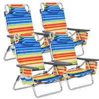 Lot de 4 chaises de plage pliantes de randonnée Costway, 5 positions d'extérieur - Voir détails