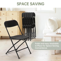 Chaise pliante en plastique, lot de 10, capacité de 158 kg pour événements, bureau, mariage, fête, pique-nique, cuisine, salle à manger