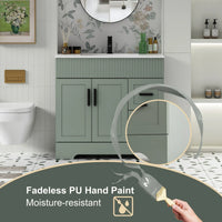 Wavy Line Ensemble meuble-lavabo de salle de bain 30/36/48 avec vasque & robinet