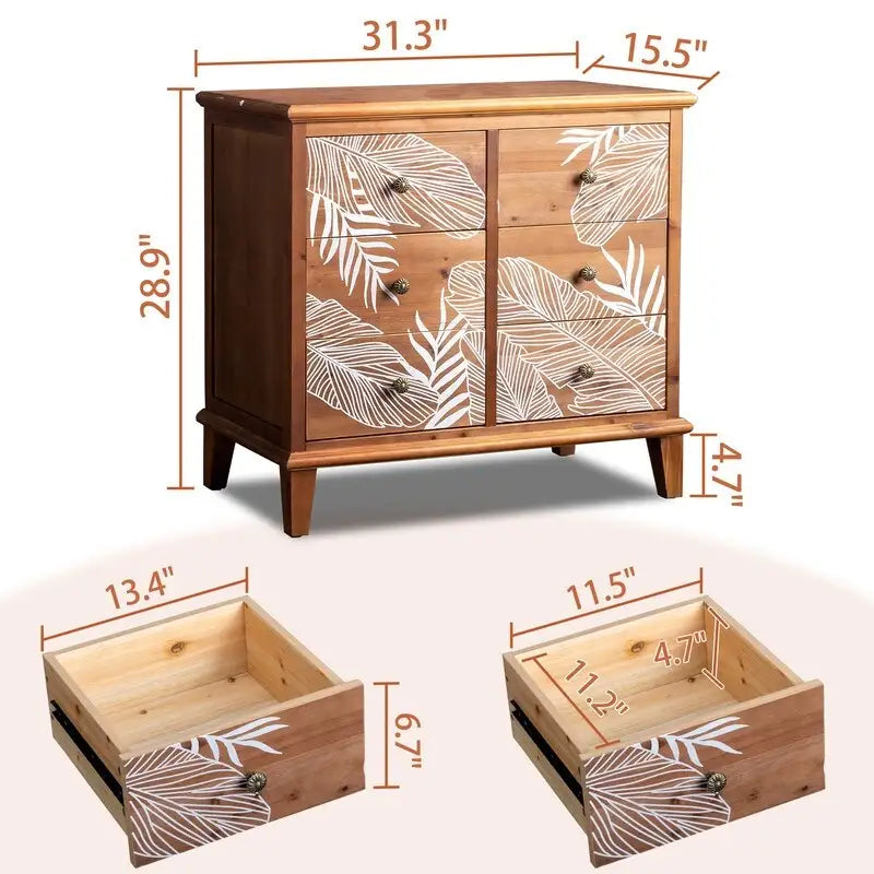 Commode coffre en bois massif