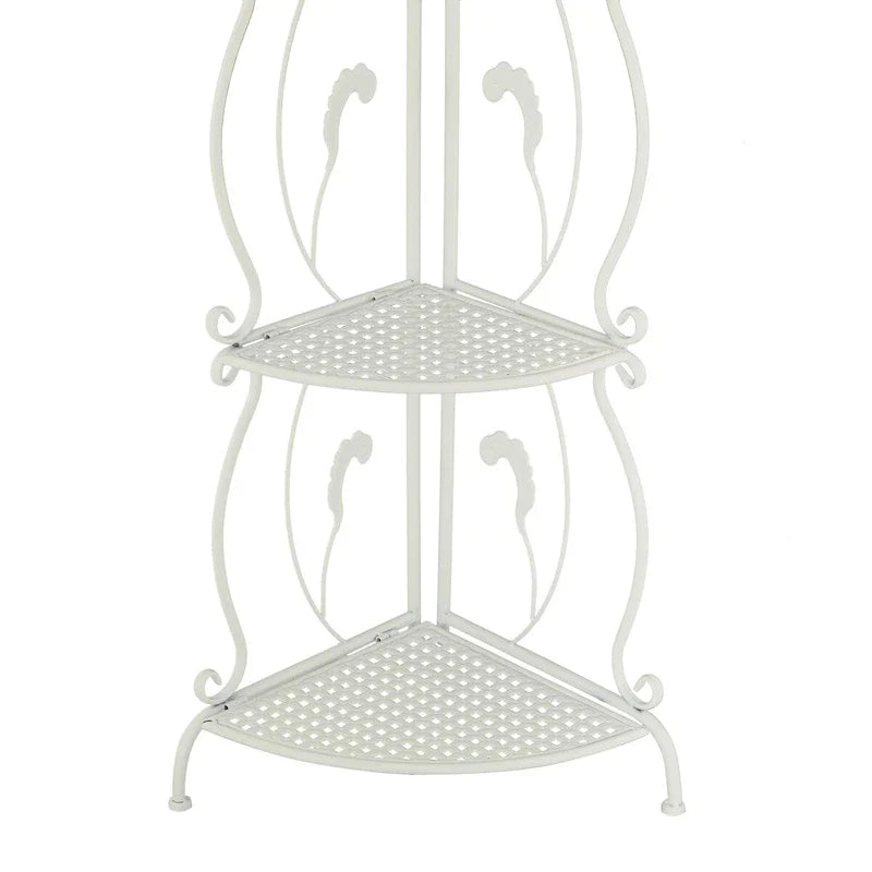 Étagère de Boulanger Pliable Haute à 5 Niveaux en Métal Décoratif pour Intérieur/Extérieur - Or ou Blanc - Roche River Decor