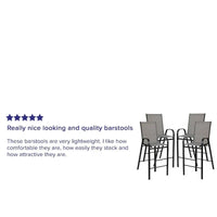 Lot de 4 tabourets de bar d'extérieur avec matériau Flex Comfort - Tabouret de terrasse