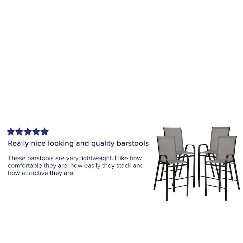 Lot de 4 tabourets de bar d'extérieur avec matériau Flex Comfort - Tabouret de terrasse