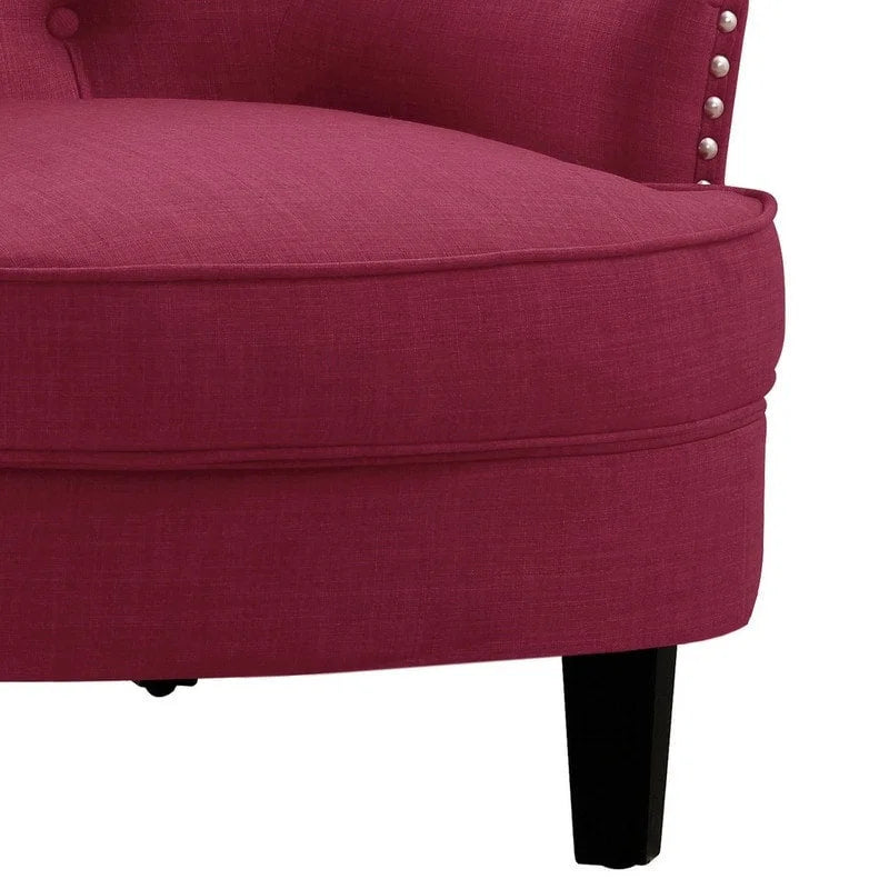 Moser Bay Mignon fauteuil d'appoint à oreilles capitonné en velours / lin 30 de large