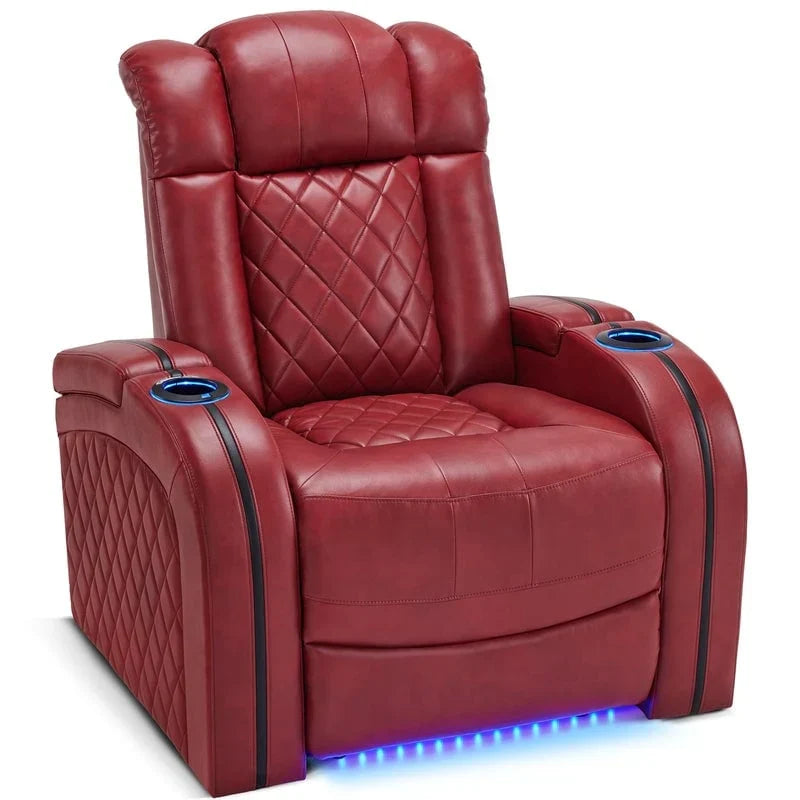 MCombo Fauteuil inclinable électrique avec appui-tête réglable, siège de home cinéma double moteur avec port USB, cuir respirant HTS411