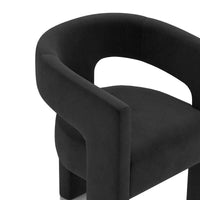 SEYNAR Chaise de salle à manger moderne glam en velours rembourrée, chaise d'appoint à dossier ouvert, lot de 6