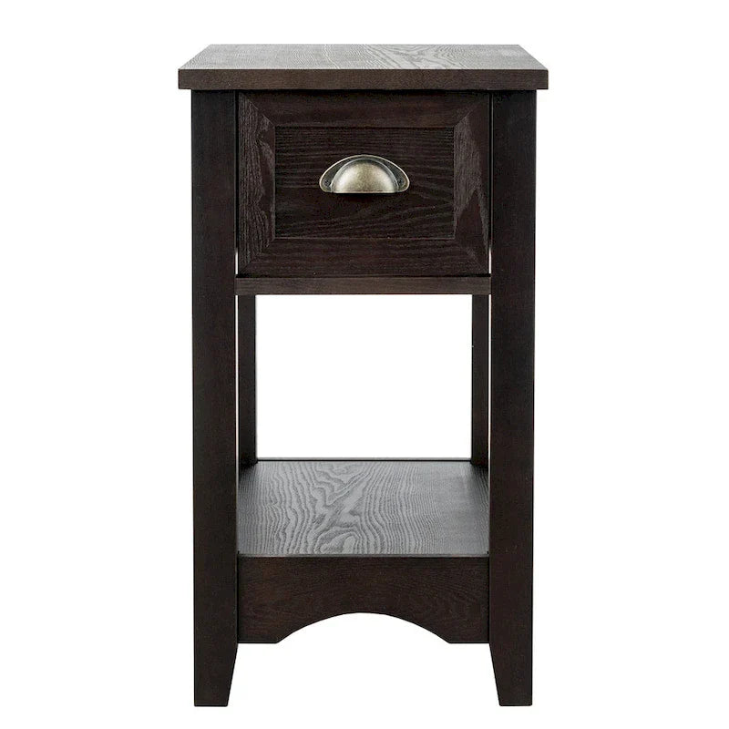 Ensemble de 2 tables d'appoint contemporaines compactes Gymax avec tiroir - 13 X 22 X 23 (L X l X H)
