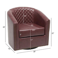 Fauteuil à barillet pivotant en cuir PU touffeté KINWELL 29