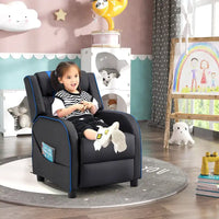 Fauteuil Inclinable Enfant Gymax Ergonomique en Cuir avec Repose-Pieds