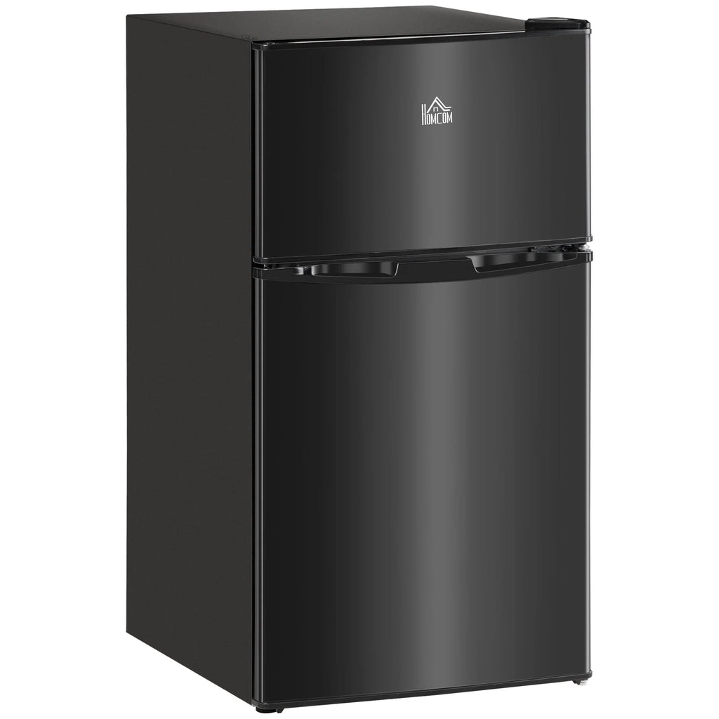 HOMCOM Mini-réfrigérateur double porte avec congélateur, réfrigérateur compact 3.2 pi³ avec étagère réglable, thermostat réglable