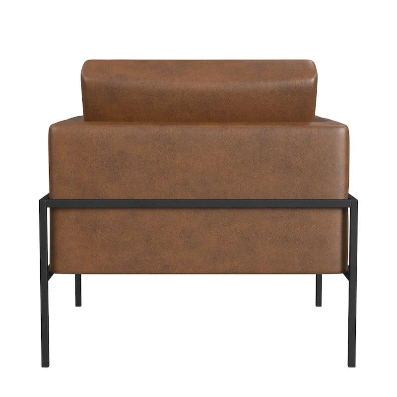 Fauteuil club moderne HomePop rembourré avec cadre en métal