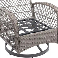Ensemble de 3 chaises de jardin pivotantes et basculantes d'extérieur, ensemble de conversation de terrasse à 360 degrés