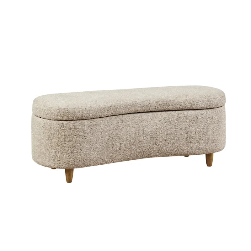 INK+IVY Bailey banc de rangement en bouclette taupe à dessus basculant