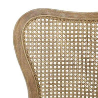 Chaises de salle à manger en bois d'hévéa de style fermier avec dossier en rotin (deux chaises par ensemble).