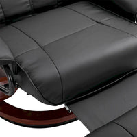 Fauteuil Inclinable HomCom en Similicuir Réglable Manuel à Base Pivotante avec Repose-Pieds Confortable et Relaxant